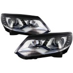 GoldCar Faros delanteros LED DRL adecuados para VW Tiguan MK I Facelift (2012-2015) Diseño Xenón OEM