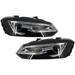 GoldCar Faros delanteros LED XENON HID adecuados para VW Polo 6R 6C 61 (2011-2017) Barra de luces Devil Eye Look