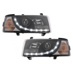 GoldCar Faros LED DRL compatibles con VW Transporter T4 (1990-2003) Negro