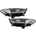 GoldCar Faros LED DRL con aspecto xenón adecuados para Ford Mondeo MK5 (2013-2016) Luces de giro secuenciales dinámicas fluidas cromadas