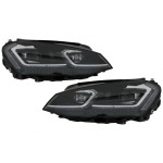 GoldCar Faros LED con aspecto Bi-Xenón adecuados para VW Golf 7 VII (2012-2017) Facelift G7.5 R Line Design con luces de giro dinámicas secuenciales