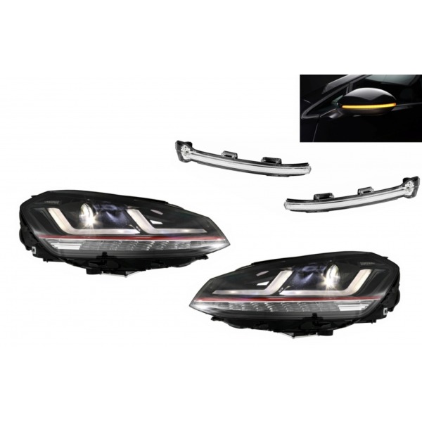 Faros delanteros LED completos de Osram con intermitentes dinámicos para VW Golf 7 VII (2012-2017), actualización GTI roja, xenón y halógeno.