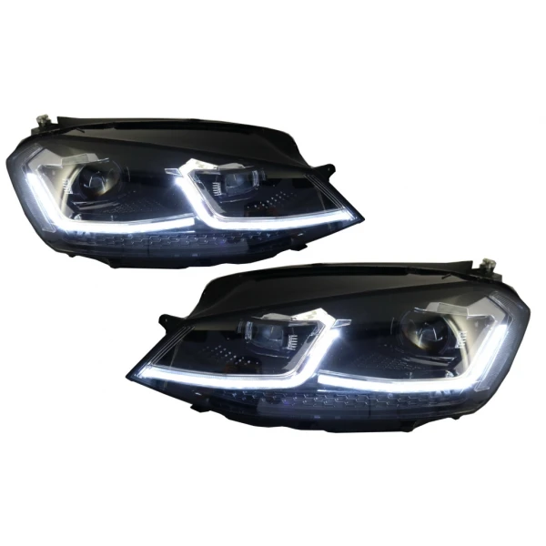 GoldCar Faros LED RHD compatibles con VW Golf 7 VII (2012-2017) Facelift G7.5 R Line Look Luces de giro dinámicas secuenciales