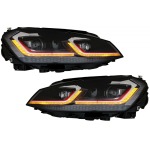 GoldCar Faros LED RHD compatibles con VW Golf 7 VII (2012-2017) Facelift G7.5 GTI Look Luces de giro dinámicas secuenciales