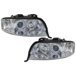 GoldCar Faros de xenón Angel Eyes compatibles con Audi A6 4B C5 (2001-2004) Limo Avant cromados