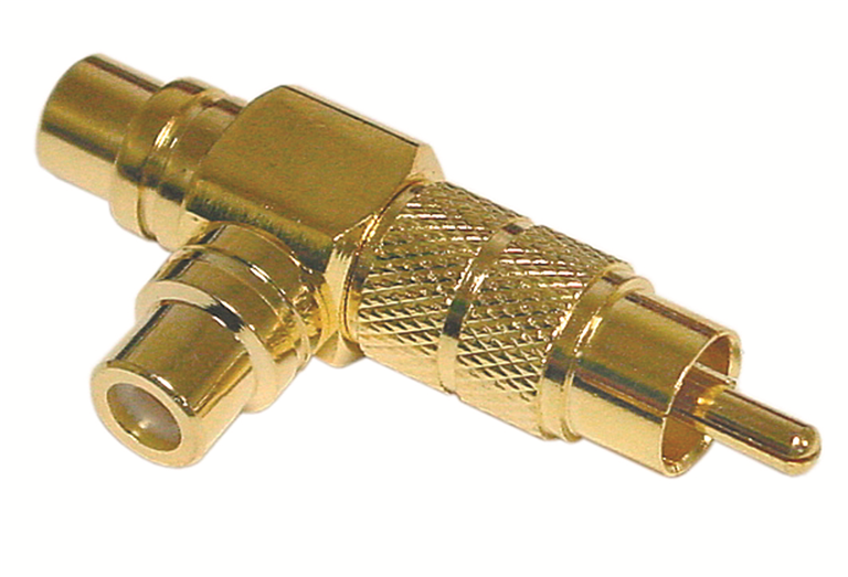 2586 Radiovox Conector Bifurcador Rca Forma "T"-PRO Oro RDV-58.2586 - Imagen 1
