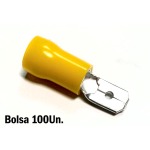 Radiovox Terminal Aislado Faston Macho 6.3mm Amarillo RDV-PVCC-55635