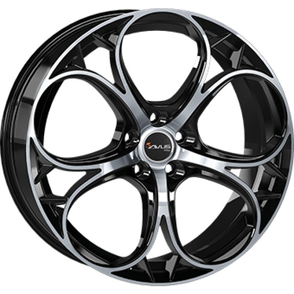 Llanta Avus AC-520 Gloss Black / Polished 7.5x17" 5x110 ET30 CB65.1