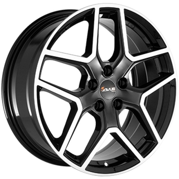 Llanta Avus AC-519 Gloss Black / Polished 7.5x18" 5x114.3 ET45 CB73.1