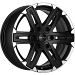 Llanta Goldcar COMPASS Dull Black / Polished Lip 8.5x18" 6x139.7 ET45 CB93.1
