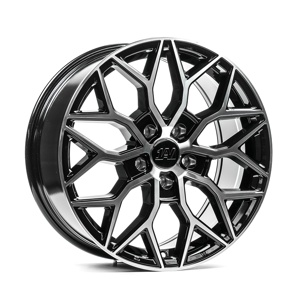 1AV-ZX12T-5120-BP-DS Llanta 1AV ZX12T Gloss Black & Polished 8.0x18" BLANK ET40 CB73.1-108 - Imagen 1