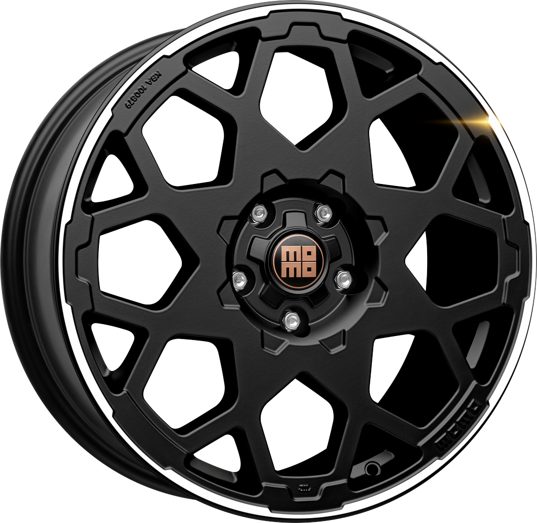 momo_heavy_duty_suv_matt_black_polished_right_1000x1000 Llanta Momo HEAVY DUTY Matt Black Polished Lip 8.5×20" 5×114.3 ET35 CB72.3 - Imagen 1