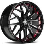 Llanta 79 Wheels SV-C BGRIL- Black Glossy Red Inner Lip 7.5x17" 5x108 ET42 CB67.1