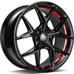 Llanta 79 Wheels SCF-B BGRIL- Black Glossy Red Inner Lip 9.0x18" 5x112 ET40 CB66.5