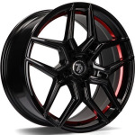 Llanta 79 Wheels SV-B BGRIL- Black Glossy Red Inner Lip 8.0x18" 5x120 ET35 CB72.6