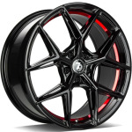 Llanta 79 Wheels SCF-B BGRIL- Black Glossy Red Inner Lip 8.5x19" 5x112 ET35 CB66.5