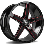Llanta 79 Wheels SV-N BGMR - Black Glossy Milled Red 9.5x19" 5x112 ET38 CB66.5
