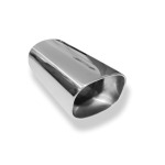 Fox Exhaust Tubo de extremo soldable tipo 72 - 78x75 mm - Longitud: 200 mm Rectangular redondeado / sin enrollar / biselado a 10° / con inserto tipo B