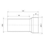Fox Exhaust Resonador universal dB para tubo de 63,5 mm. Para tubo: 63,5 mm - Longitud: 120 mm - Entrada: 50 mm - Salida: 61,1 mm - Longitud de salida: 20 mm