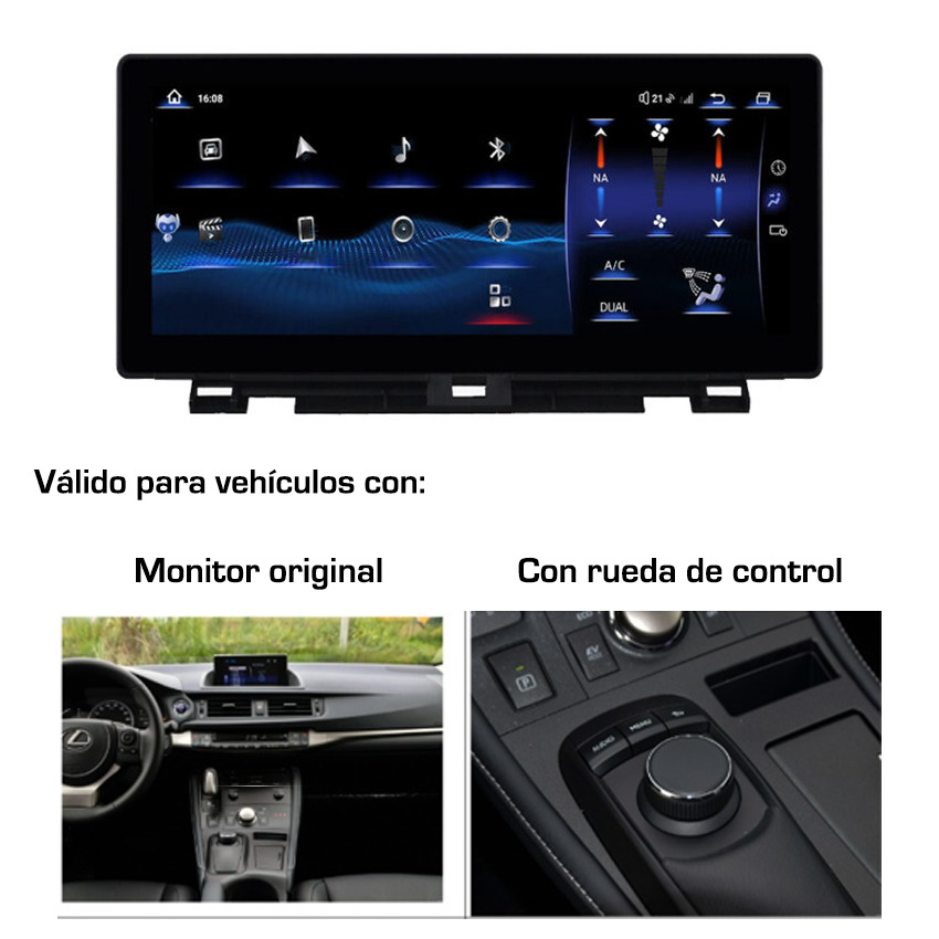 SPFCT1119KLI Shadow Unidad multimedia específica 10.25″ Lexus CT 2014-2022 con monitor original y rueda de control LINUX • SPFCT1119KLI - Imagen 1