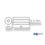 Fox Exhaust Silenciador redondo universal sin adaptador - Desarrollo 556 Ø 176 mm, d1Ø 76 mm, Longitud: 420 mm