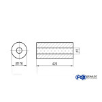 Fox Exhaust Silenciador redondo universal sin adaptador - Desarrollo 556 Ø 176 mm, d1Ø 88,9 mm exterior - Longitud: 420 mm