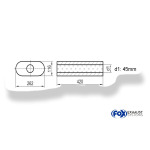 Fox Exhaust Silenciador ovalado universal sin tubo de escape - dimensiones 650 262x116 mm, d1Ø 45 mm, longitud: 420 mm