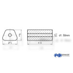 Fox Exhaust Silenciador trapezoidal universal sin tubo de escape - Dimensiones 711 245 x 175 mm, diámetro interior d1Ø 50 mm - Longitud: 420 mm