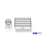Fox Exhaust Silenciador redondo universal de doble flujo - Desarrollo 466 Ø150, d1Ø 45 mm, Longitud: 420 mm