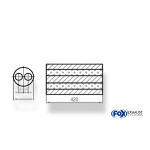 Fox Exhaust Silenciador redondo universal de doble flujo - Desarrollo 466 Ø150, d1Ø 50 mm, Longitud: 420 mm