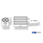 Fox Exhaust Silenciador ovalado universal de doble flujo - dimensiones 525 204x117 mm, d1Ø 45 mm, longitud: 420 mm
