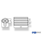 Fox Exhaust Silenciador ovalado universal de doble flujo - dimensiones 618 236 x 150 mm, d1Ø 45 mm, longitud: 420 mm