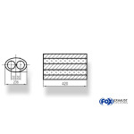 Fox Exhaust Silenciador ovalado universal de doble flujo - dimensiones 618 236 x 150 mm, d1Ø 63,5 mm, longitud: 420 mm