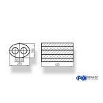 Fox Exhaust Silenciador ovalado universal de doble flujo - dimensiones 754 278x192 mm, d1Ø 55 mm, longitud: 420 mm