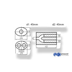 Fox Exhaust Silenciador ovalado universal de doble flujo con manguera - dimensiones 754 278x192 mm, d1Ø 45 mm d2Ø 40 mm, longitud: 420 mm