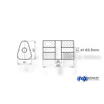 Fox Exhaust Silenciador triangular universal sin tubo, con cámara - Def. 725 191x252mm, d1Ø 63,5mm, Longitud: 420mm