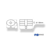 Fox Exhaust Silenciador ovalado universal sin espiga, con cámara - Def. 754 278x192mm, d1Ø 80mm, Longitud: 420mm