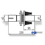 Fox Exhaust Compensador - d1Ø 55 mm Longitud: 230 mm d2 variable (¡debe especificarse!) - Imagen 2