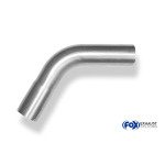 Fox Exhaust Codo universal para tuberías de 45° ensanchado - d1Ø 55 mm Longitud de la pata L1: aprox. 95 mm - Radio: 66 mm