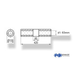 Fox Exhaust Silenciador redondo universal sin adaptador, con cámara - Deviation 314 Ø 100 mm, d1Ø 63,5 mm (exterior), Longitud: 420 mm