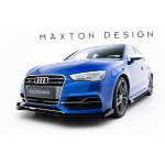 Maxton Design Divisor frontal Street Pro + aletas para Audi S3 / A3 S-Line Sedán 8V