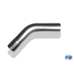 Fox Exhaust Codo universal para tuberías, ensanchado a 45° - d1Ø 80 mm, longitud de la pata L1: aprox. 115 mm - radio: 120 mm