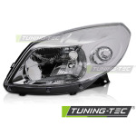 Faros delanteros cromado lado izquierdo Tyc para Dacia Sandero 08-12 FDA03L