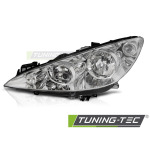 Faros delanteros cromado LED lado izquierdo Tyc para Peugeot 308 07-10 FPE02L