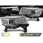 Faros delanteros Jeep grand Cherokee 14-21 cromado tube light secuencial LPCH35