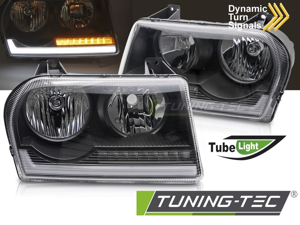 7557_0 Faros delanteros Chrysler 300 05-08 tube light negro LPCH51 - Imagen 1
