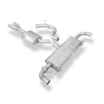 Fox Exhaust Silenciador trasero Audi TT 8J RS, salida transversal derecha/izquierda con válvula de vacío + presilenciador