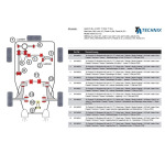 Bujes de poliuretano TA Technix aptos para Audi A3 / TT / Seat Leon / Toledo / Skoda Octavia / VW Golf / Jetta / Eos / Passat / Scirocco / Touran / brazo de control del eje - cojinete - eje trasero (84VW038) - Imagen 2