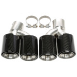 Embellecedor de salida de escape TA Technix atornillable de "doble diseño" en cromo/brillante, apto para BMW Serie 5 (G30, G31). (96BM032)