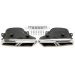 Punta de escape atornillable TA Technix "doble orificio" en cromo/brillante, apta para Mercedes Benz Clase C (W205) / Clase GLC (X/C253). (96MB007)